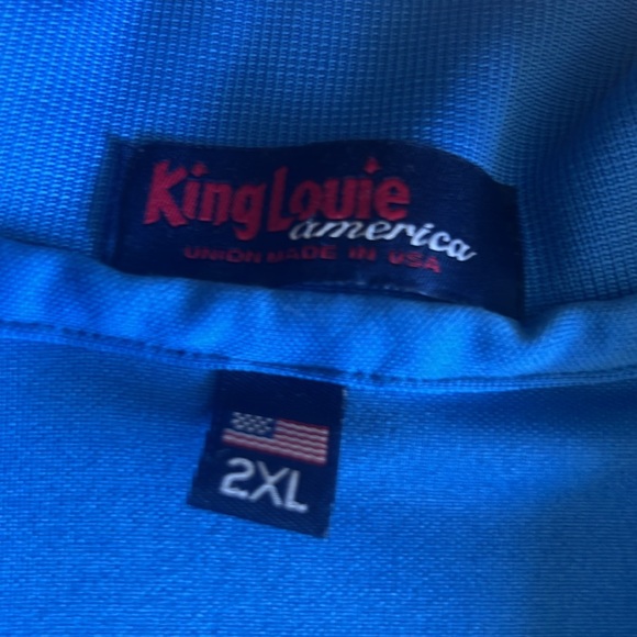 King Louis America. Blue polo golf shirt. 2XL - Picture 3 of 6